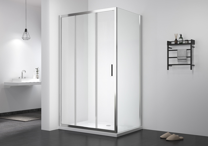 PV 906+PV 01 5/6mm üç kayar kapı+sabit camlı sürgülü klasik duş kabini